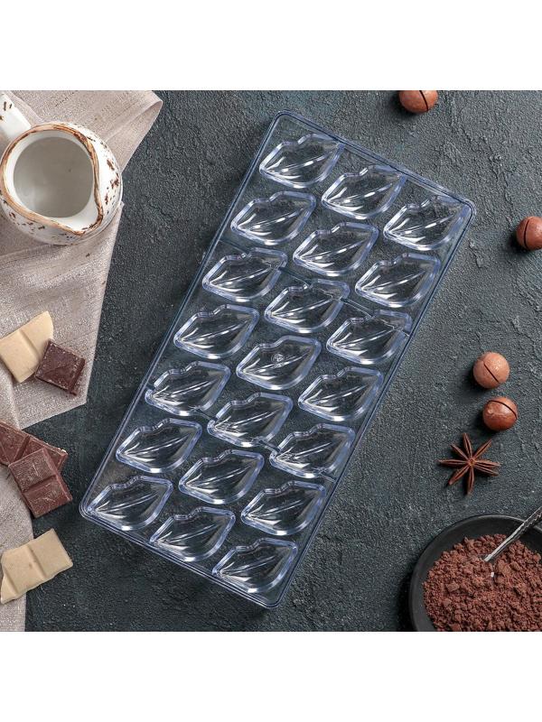 Форма для шоколада и конфет KONFINETTA «Губки», 28×14 см , 21 ячейка, ячейка 4,8×2,5×1,8 см