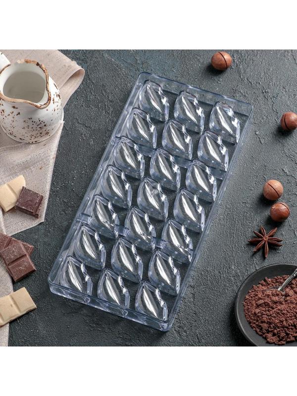 Форма для шоколада и конфет KONFINETTA «Губки», 28×14 см , 21 ячейка, ячейка 4,8×2,5×1,8 см