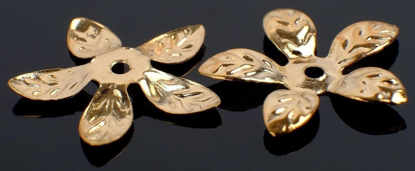 Шапочки для бусин (набор 20шт) СМ-067, 3х16 мм, цвет золото