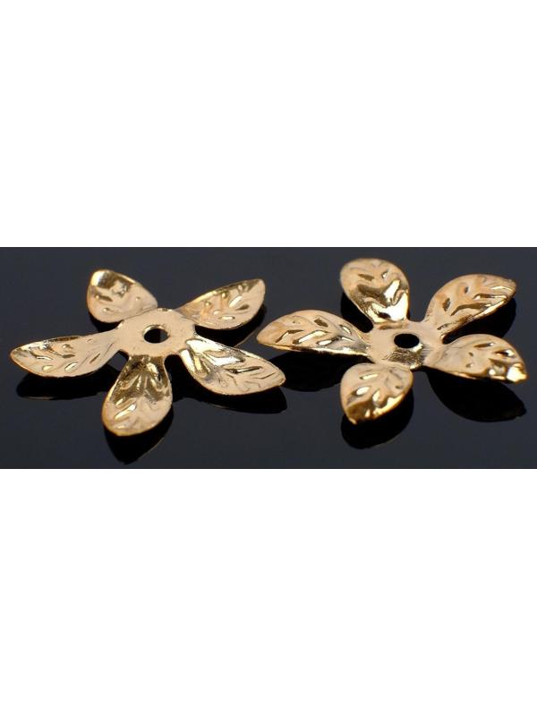 Шапочки для бусин (набор 20шт) СМ-067, 3х16 мм, цвет золото