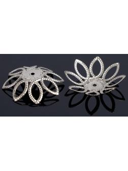 Шапочки для бусин (набор 10шт) СМ-075, 2х24 мм, цвет серебро