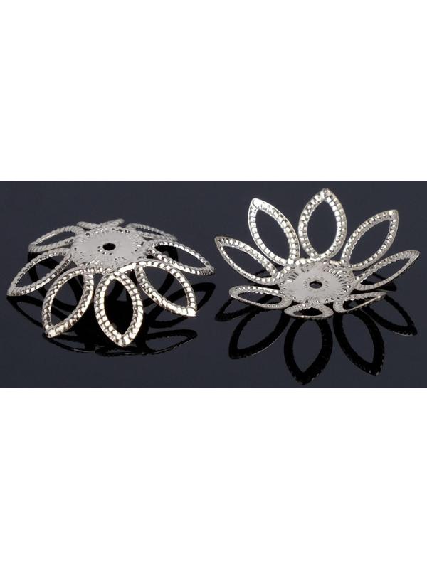 Шапочки для бусин (набор 10шт) СМ-075, 2х24 мм, цвет серебро