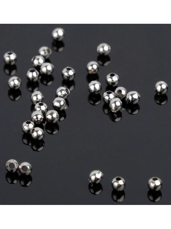 Кримп (зажимная бусина) СМ-369 (набор 30шт), 2,4мм, цвет серебро