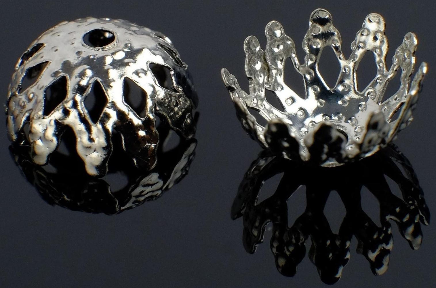 Шапочки для бусин (набор 50шт) СМ-011, 5,6х9,5 мм, цвет серебро