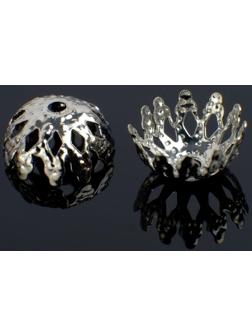 Шапочки для бусин (набор 50шт) СМ-011, 5,6х9,5 мм, цвет серебро