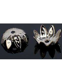 Шапочки для бусин (набор 50шт) СМ-012, 5х10 мм, цвет серебро