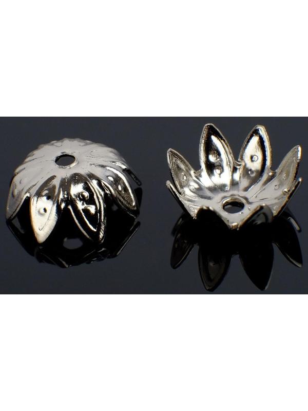 Шапочки для бусин (набор 50шт) СМ-012, 5х10 мм, цвет серебро