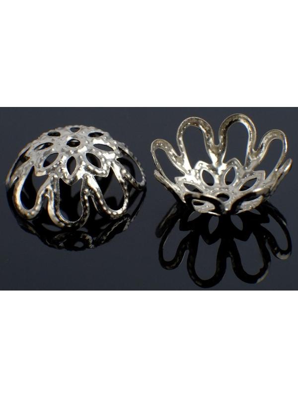 Шапочки для бусин (набор 30шт) СМ-020, 5х12 мм, цвет серебро