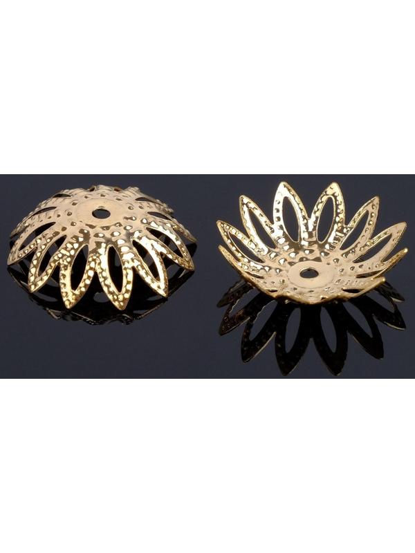 Шапочки для бусин (набор 10шт) СМ-034, 5х20 мм, цвет золото