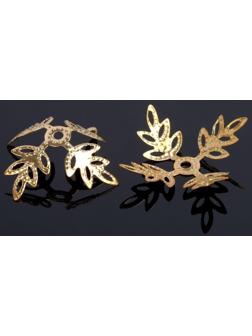 Шапочки для бусин (набор 10шт) СМ-047, 2х23 мм, цвет золото