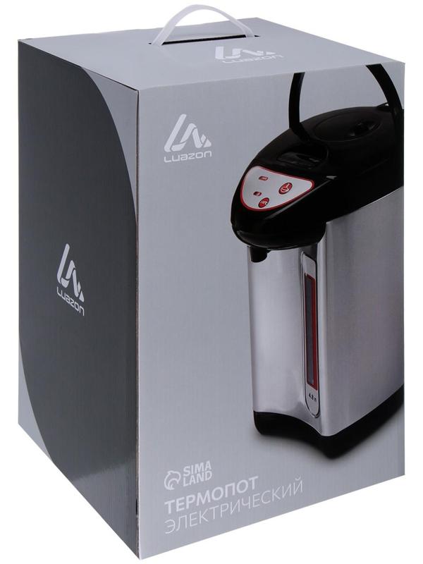 Термопот Luazon LET-5001, 750 Вт, 5.8 л, 3 способа подачи воды, серый