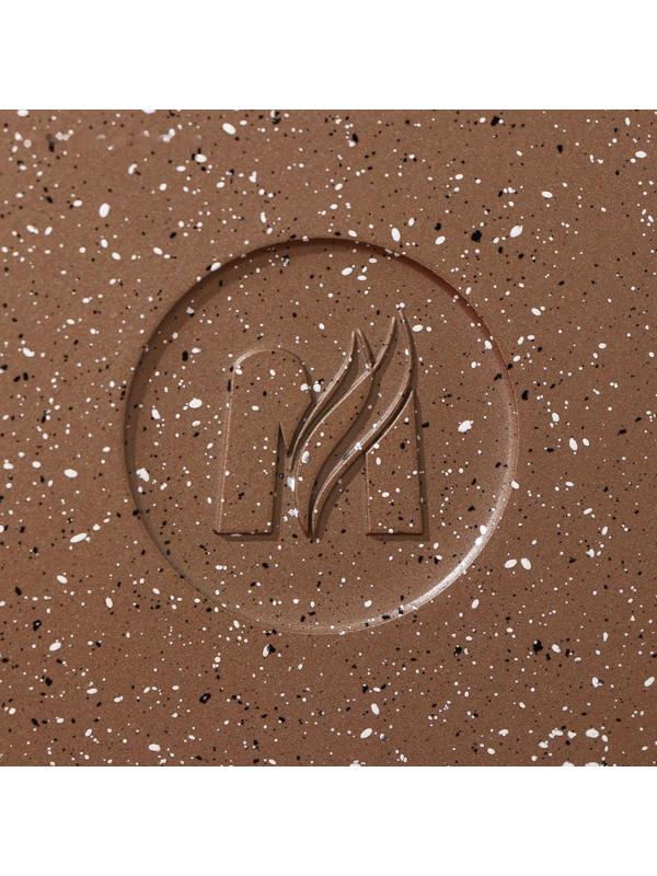 Сковорода-гриль «Гранит», 26×26 см, съёмная ручка, стеклянная крышка, антипригарное покрытие, цвет коричневый