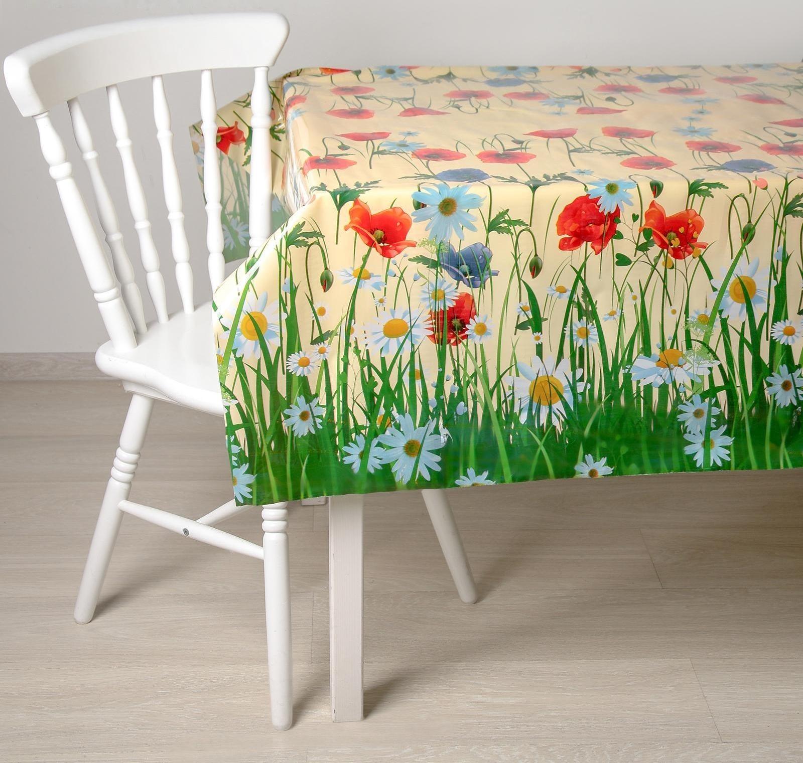 Клеёнка ПВХ «Поле», ширина 137 см, толщина 0,08 мм, рулон 30 метров