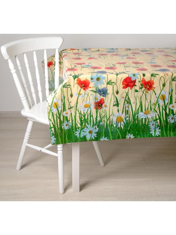 Клеёнка ПВХ «Поле», ширина 137 см, толщина 0,08 мм, рулон 30 метров