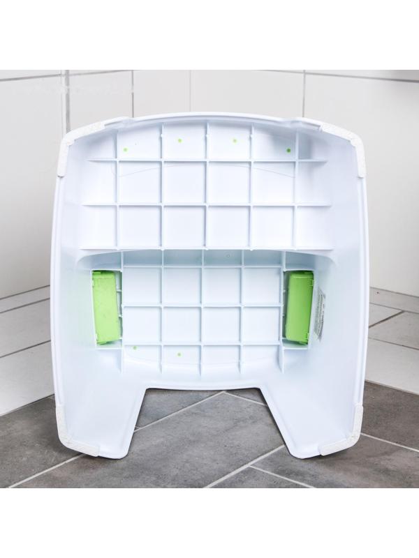 Подставка детская с прорезинеными ступеньками, цвет белый/зеленый