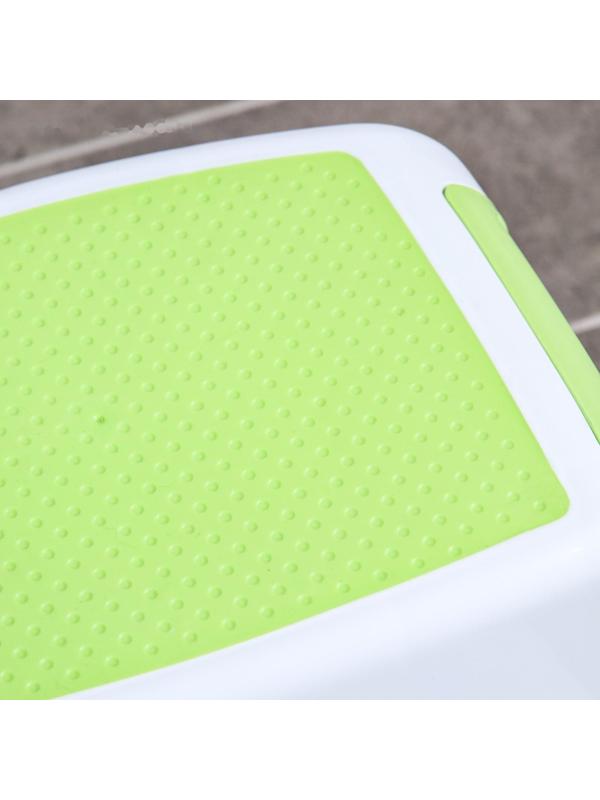 Подставка детская с прорезинеными ступеньками, цвет белый/зеленый