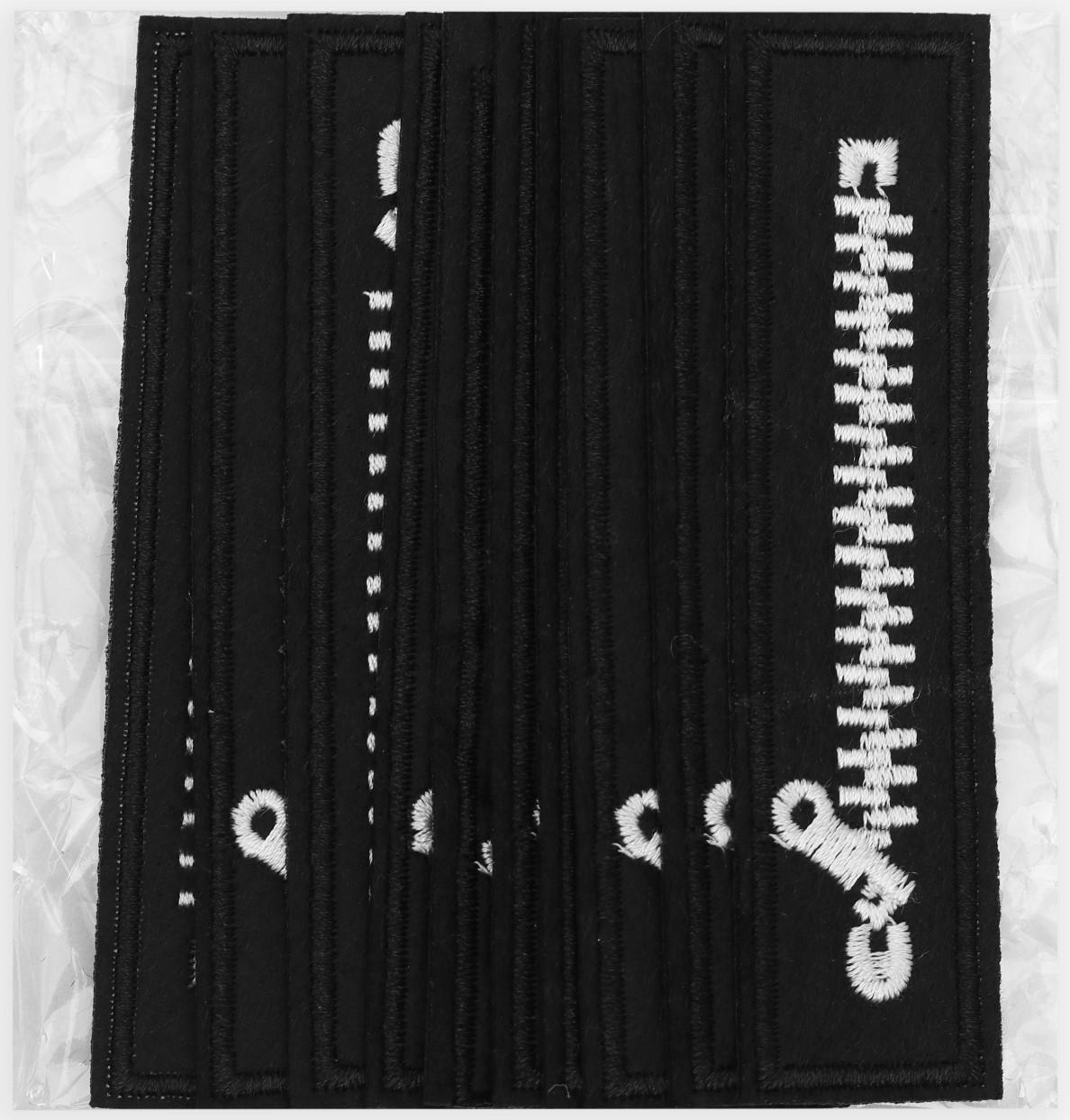 Термоаппликация «Молния», 10 × 2,5 см, цвет чёрный/белый