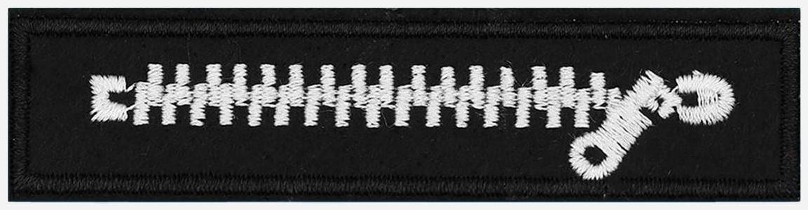 Термоаппликация «Молния», 10 × 2,5 см, цвет чёрный/белый