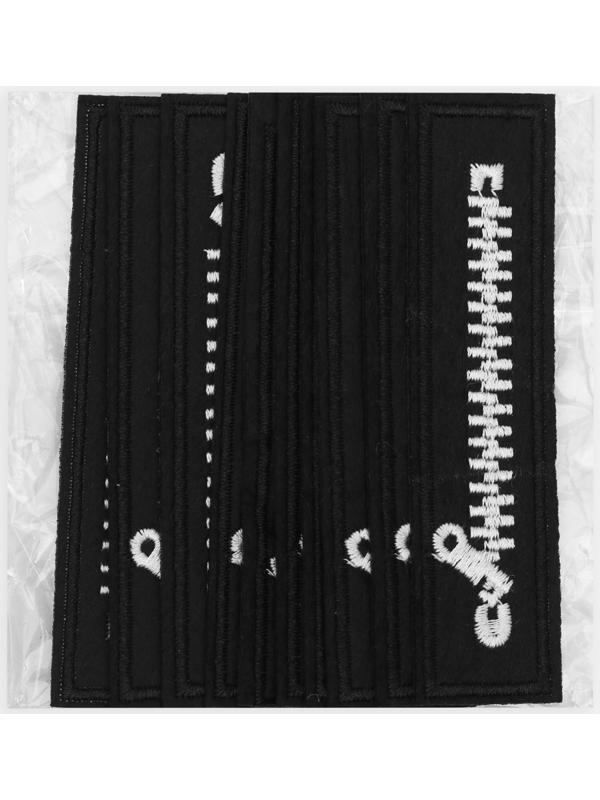 Термоаппликация «Молния», 10 × 2,5 см, цвет чёрный/белый