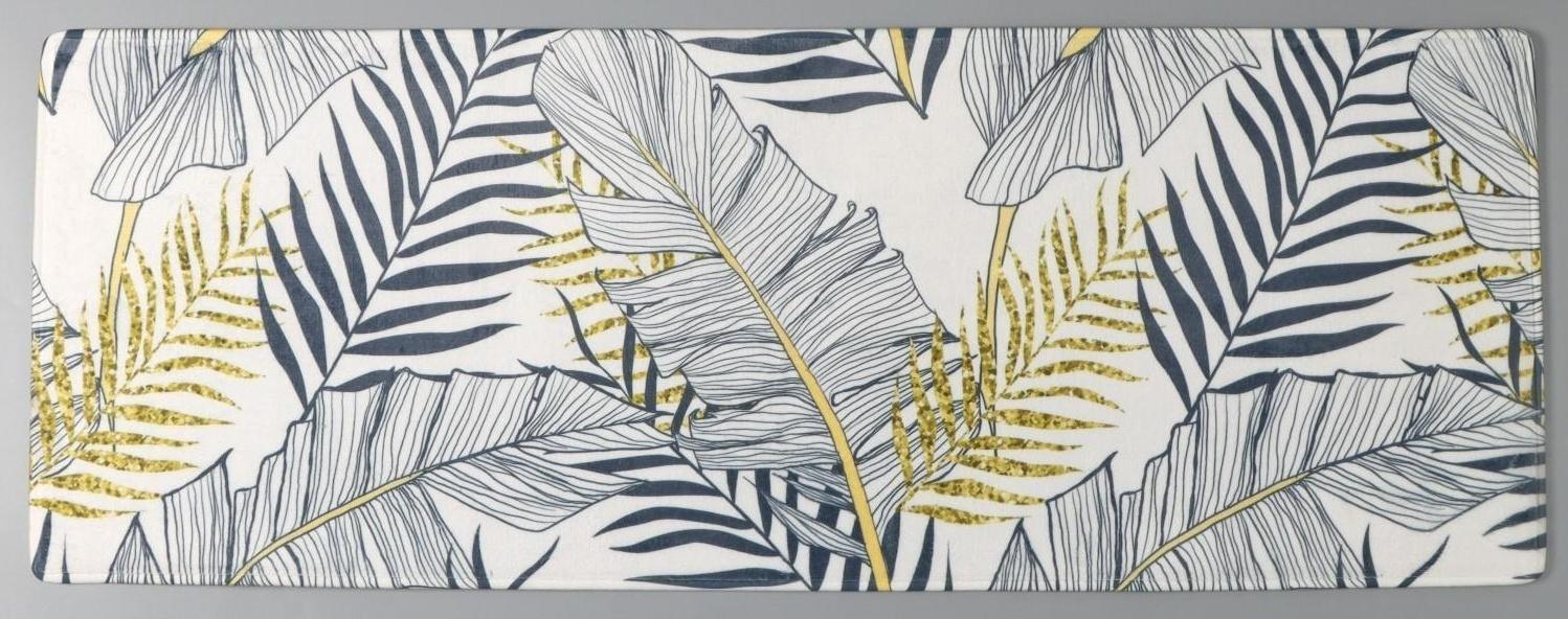Коврик для ванной Доляна «Листья», 45×120 см