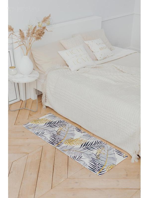 Коврик для ванной Доляна «Листья», 45×120 см