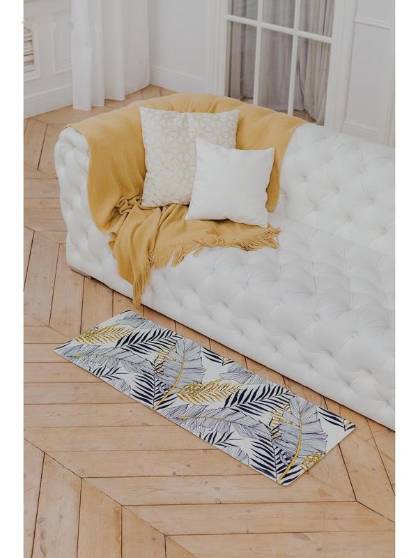 Коврик для ванной Доляна «Листья», 45×120 см