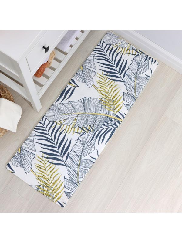 Коврик для ванной Доляна «Листья», 45×120 см