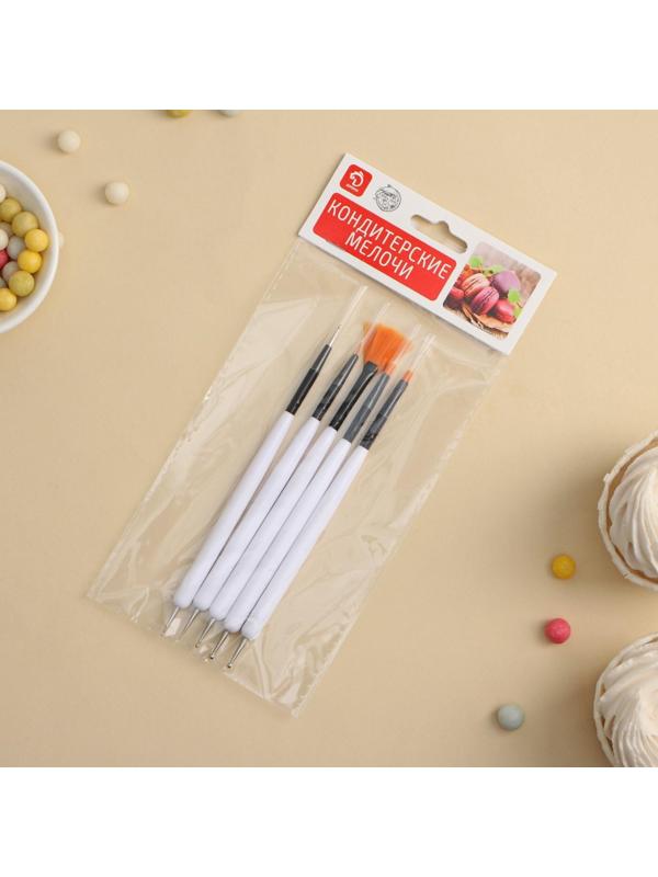 Набор кондитерских кисточек для декорирования «Алмаз», 5 шт