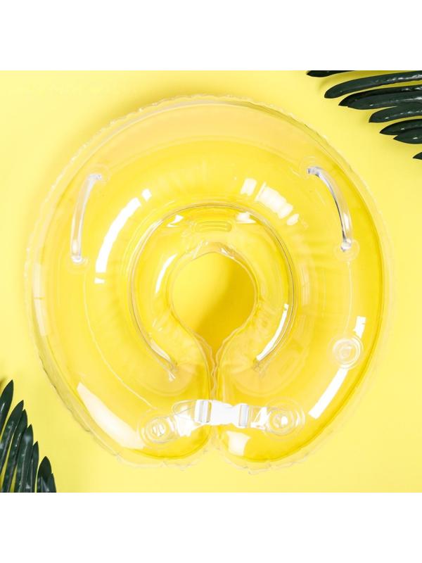 Круг детский на шею, для купания, «Пончик», от 1 мес, двухкамерный, с погремушками