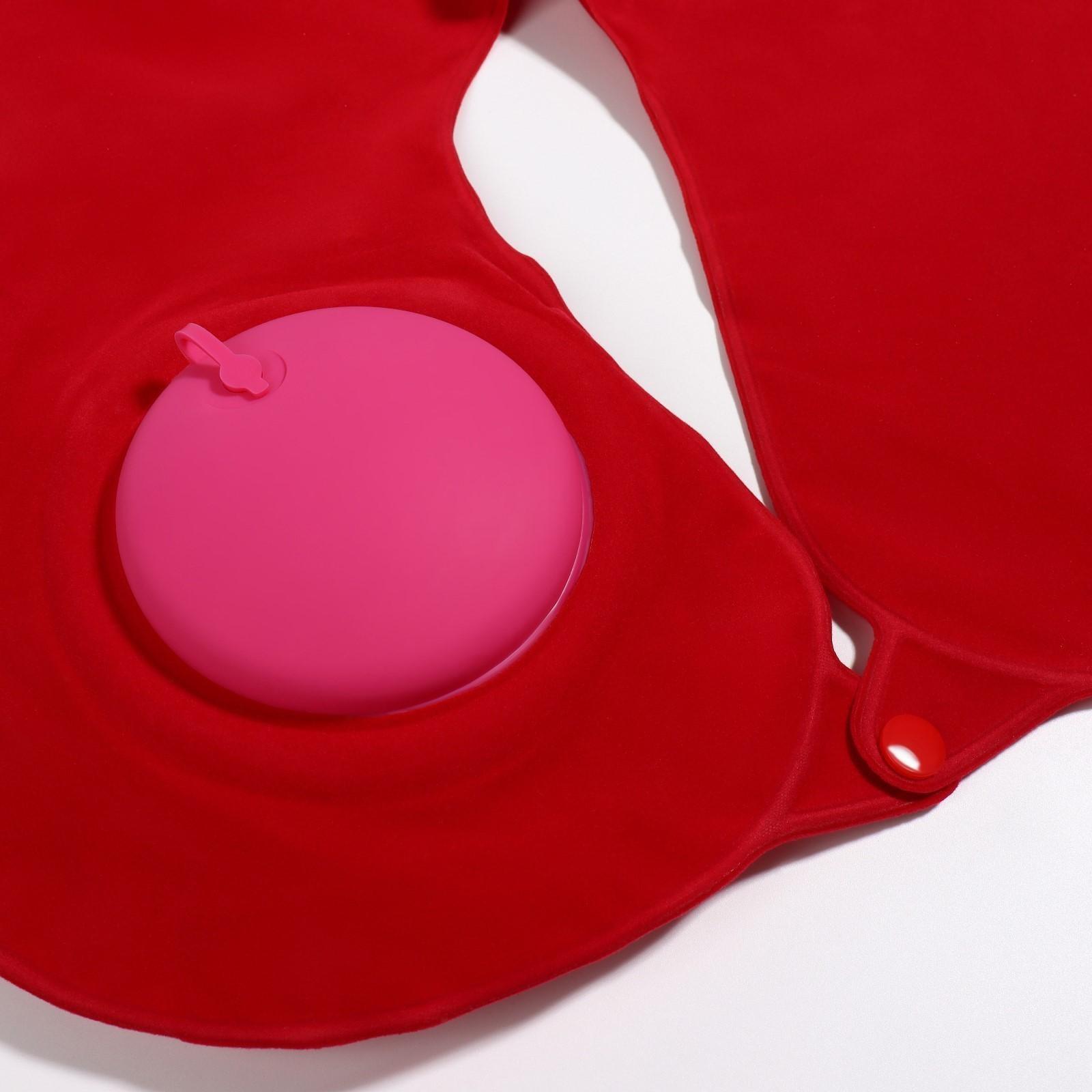 Подушка для шеи дорожная, надувная, с насосом, 47 × 27 см, картонная коробка, цвет МИКС