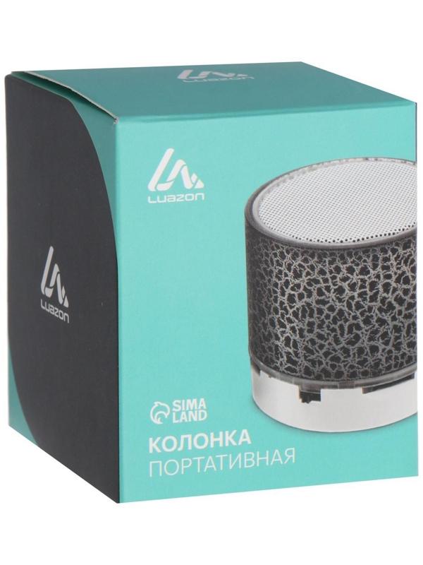Портативная колонка LuazON LAB-30, 3 Вт, 520 мАч, microSD, цвет: черный мрамор