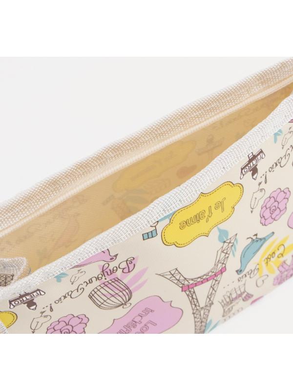 Косметичка на молнии, цвет бежевый