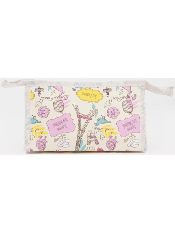 Косметичка на молнии, цвет бежевый