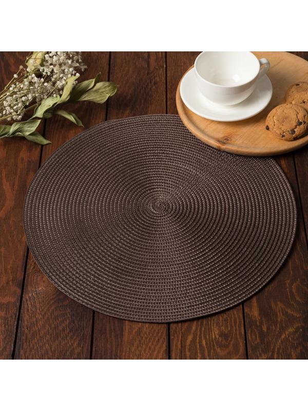 Салфетка сервировочная Доляна «Классика», 38×38 см, цвет кофейный