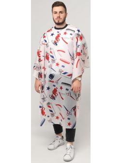 Пеньюар парикмахерский, цвет белый/разноцветный