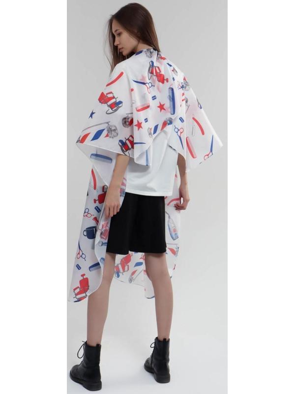 Пеньюар парикмахерский, цвет белый/разноцветный