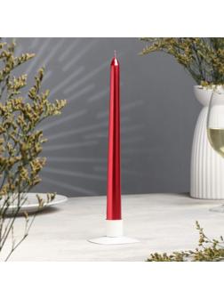 Свеча античная, 2,3х 25 см, лакированная, красный металлик