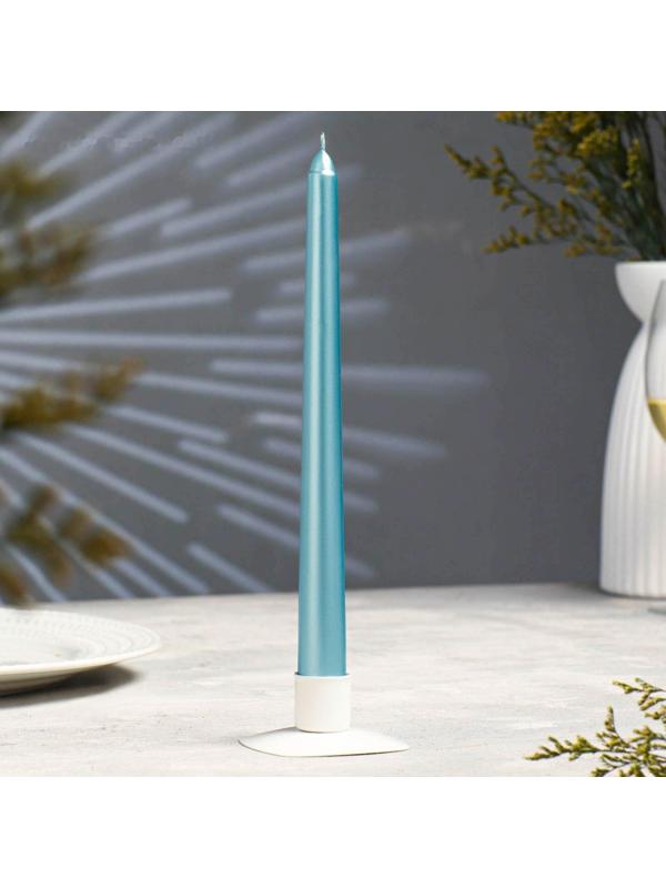 Свеча античная, 2,3х 25 см, лакированная, тиффани металлик