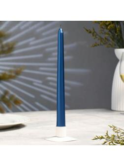 Свеча античная, 2,3х 25 см, лакированная, синий металлик