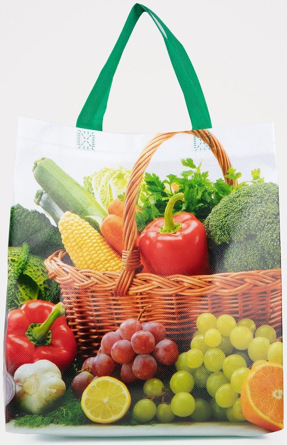 Сумка хозяйственная без застёжки, цвет зелёный