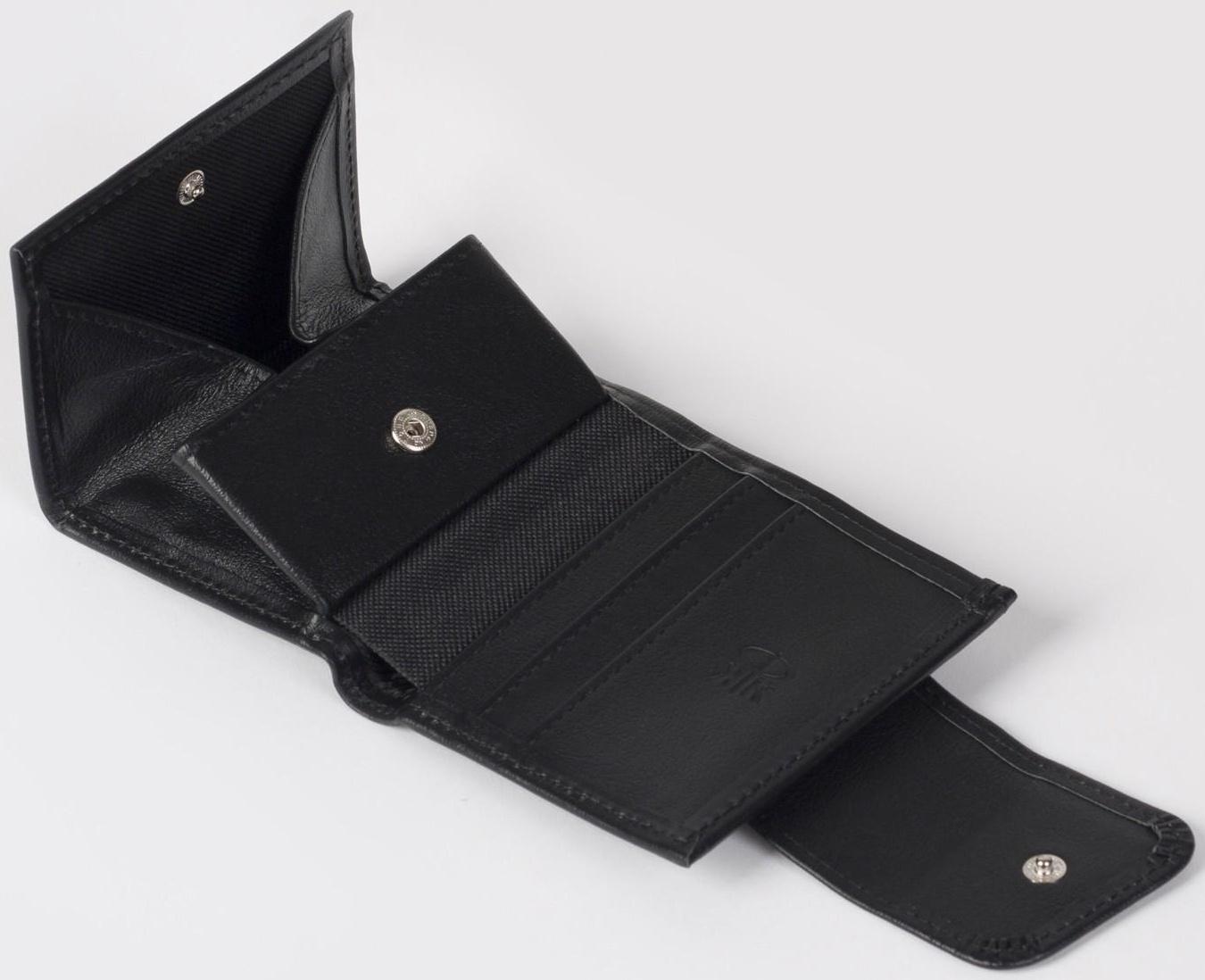 Кошелёк на кнопке, цвет чёрный