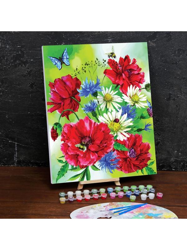 Картина по номерам на холсте с подрамником «Маки» 40×50 см