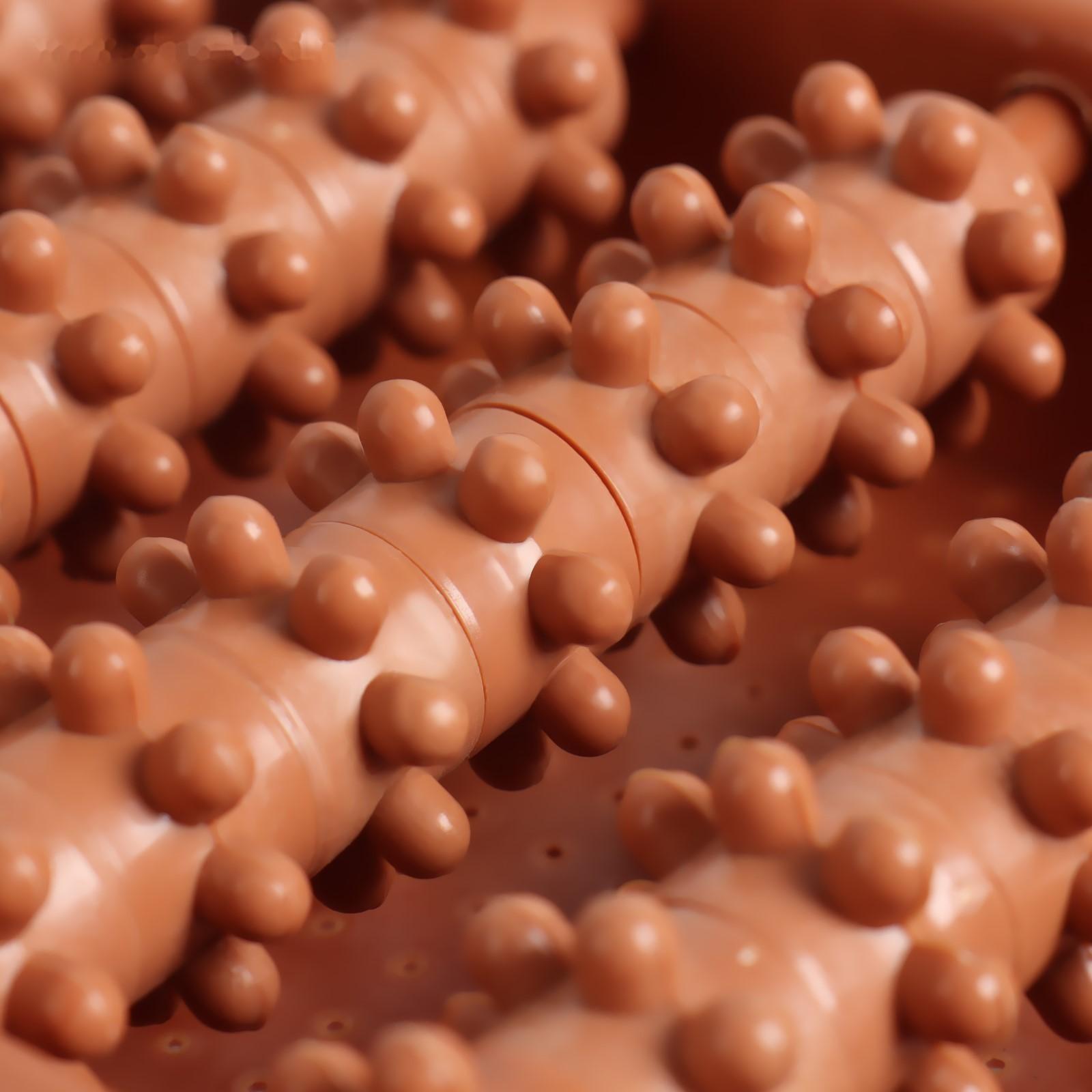 Массажёр для ног, 26,5 × 17 × 13 см, на подставке, цвет коричневый