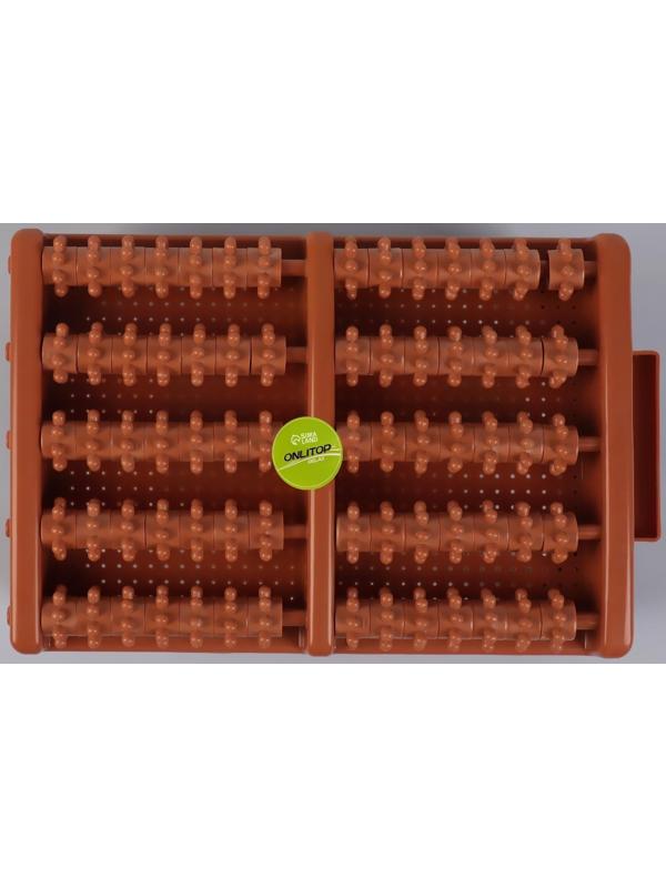 Массажёр для ног, 26,5 × 17 × 13 см, на подставке, цвет коричневый