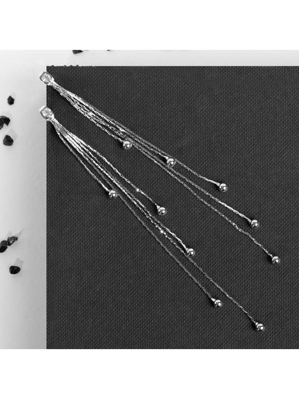 Серьги висячие со стразами 