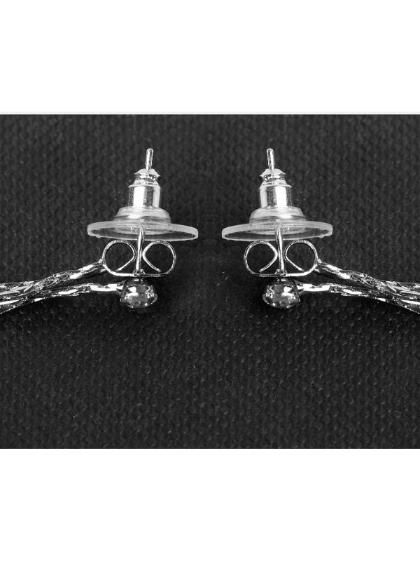 Серьги висячие со стразами 