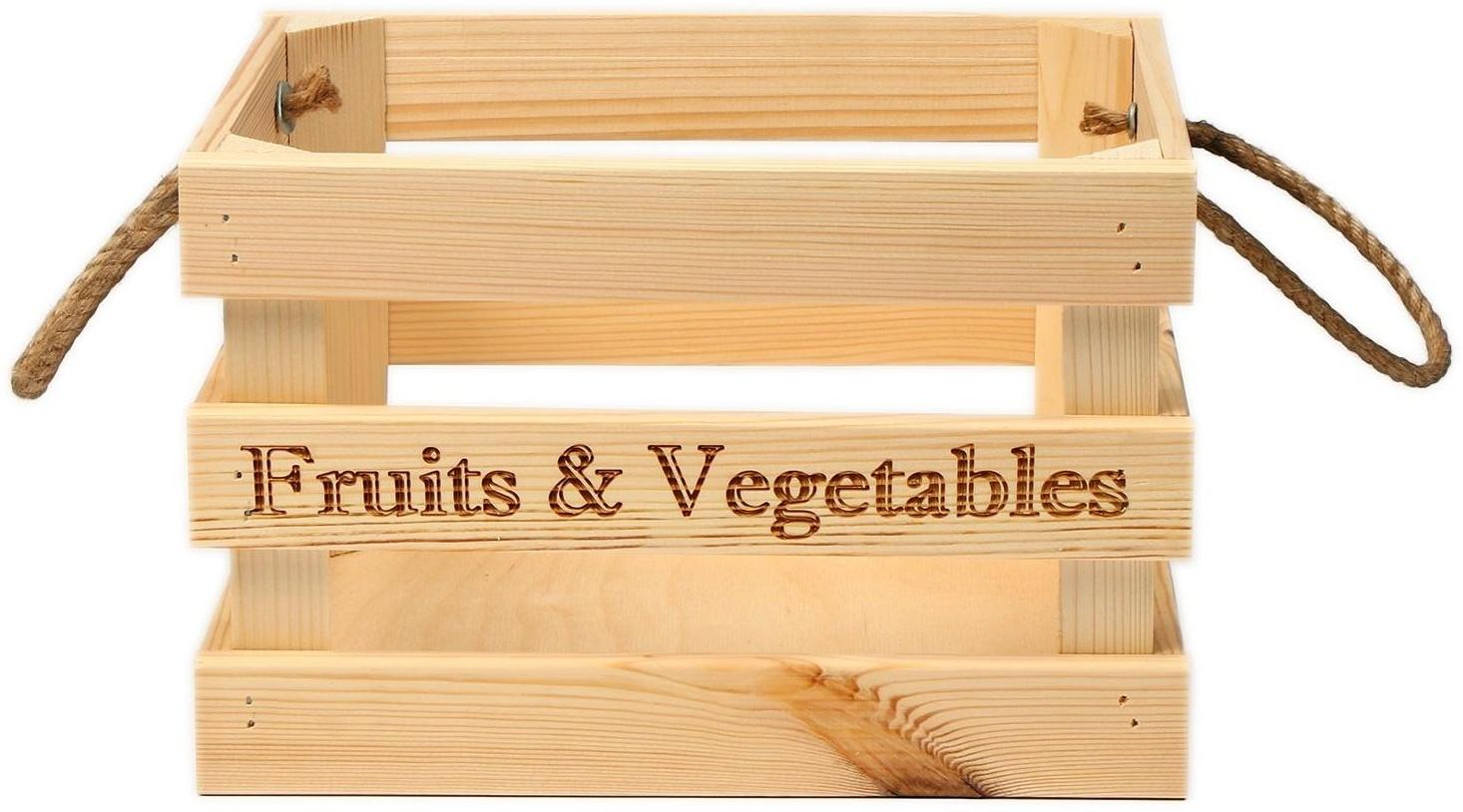 Ящик для овощей и фруктов, 29 × 23 × 19 см, деревянный