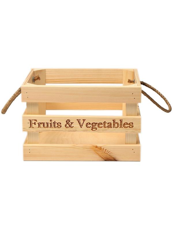 Ящик для овощей и фруктов, 29 × 23 × 19 см, деревянный