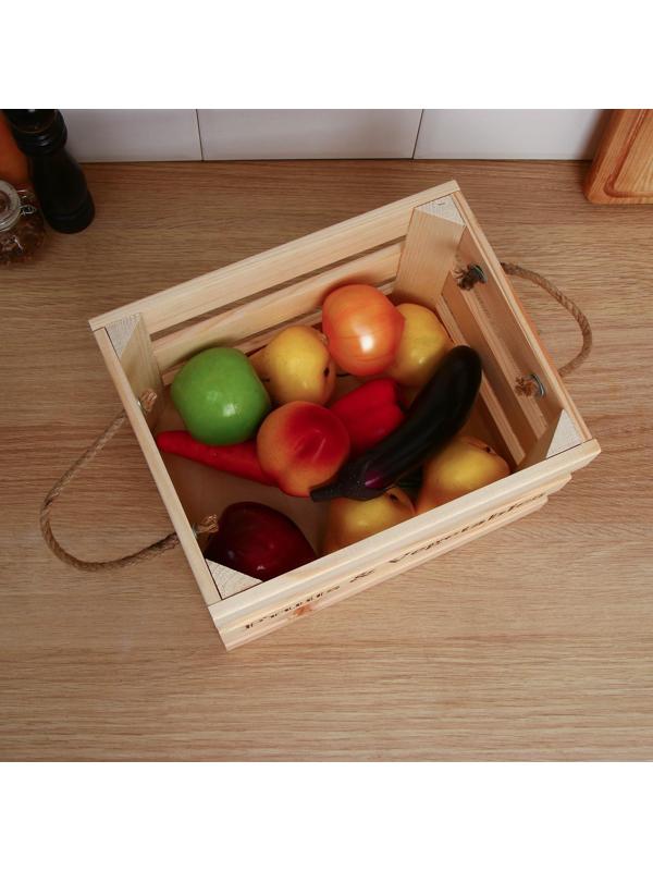 Ящик для овощей и фруктов, 29 × 23 × 19 см, деревянный