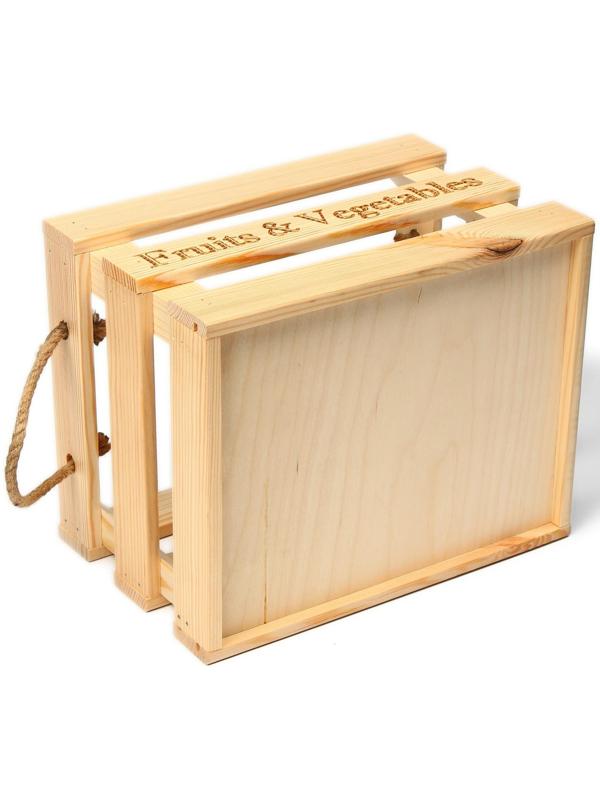 Ящик для овощей и фруктов, 29 × 23 × 19 см, деревянный